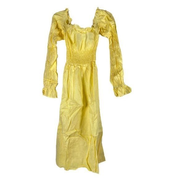 Sleeper Womens Michelin Linen Dress Small Yellow - Picture 4 of 12